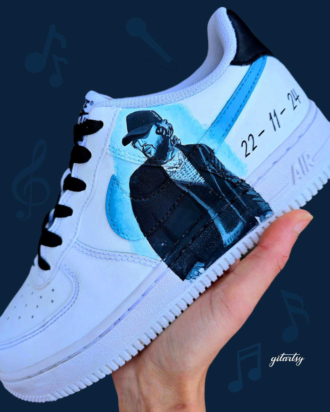 Custom Hand-Painted Nike Air Force 1 – James Arthur “ADHD” Art Sneakers