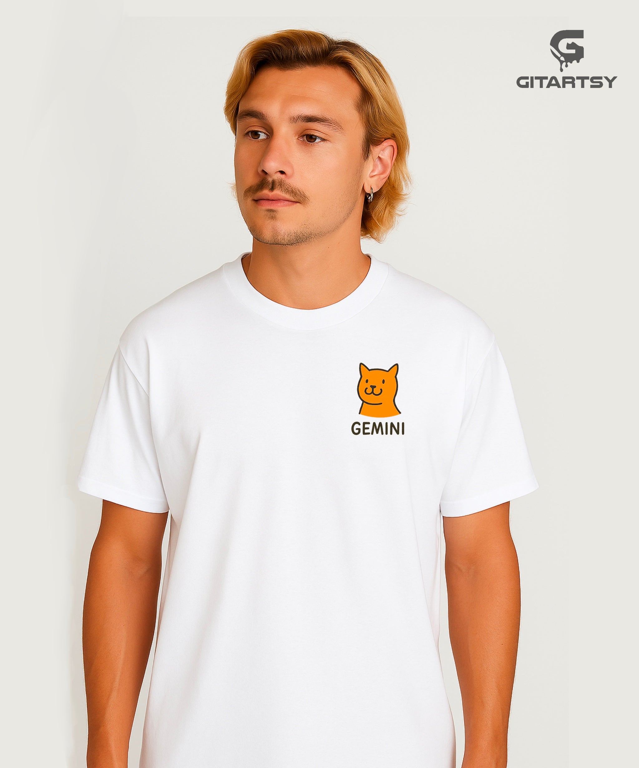 Gemini Zodiac Sign T-Shirt – Funny, Cute & Minimal Streetwear Tee (Unisex) - illustrated with 2 cats talking to each other and the words read: talks a lot, changes plans, tells best stories
