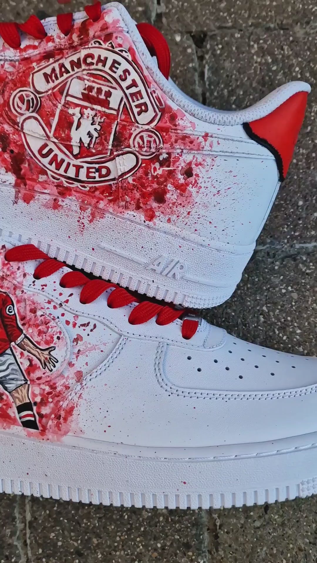 Personalised Nike Air Force 1 sneakers with Ronaldo and Man Utd artwork