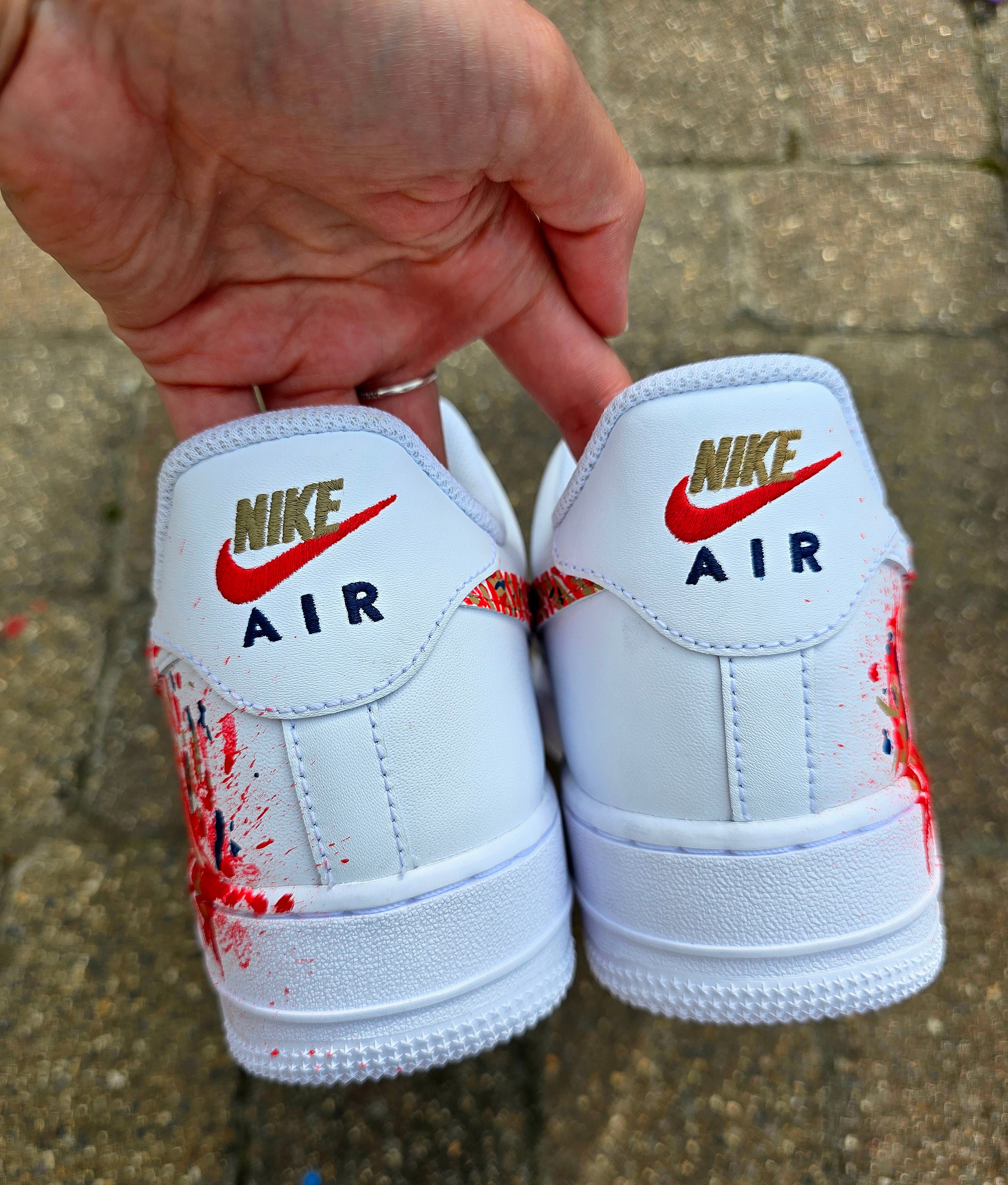 Arsenal Custom Nike Air Force 1 Sneakers – Hand Painted by Gitartsy