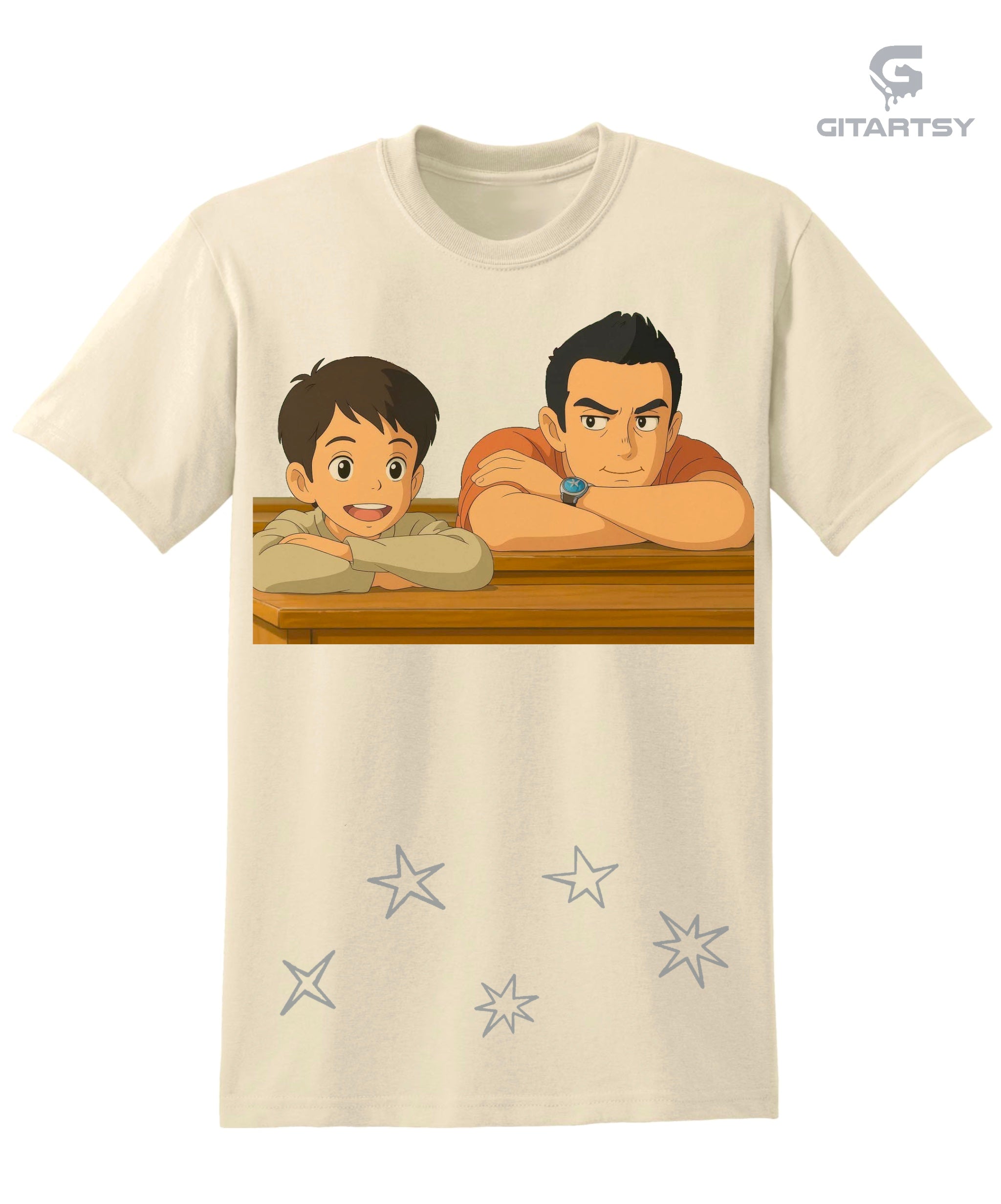Bollywood Ghibli Art Taare Zameen Par T-Shirt – Heartfelt Aamir Khan Hindi Movie Scene - beige tee