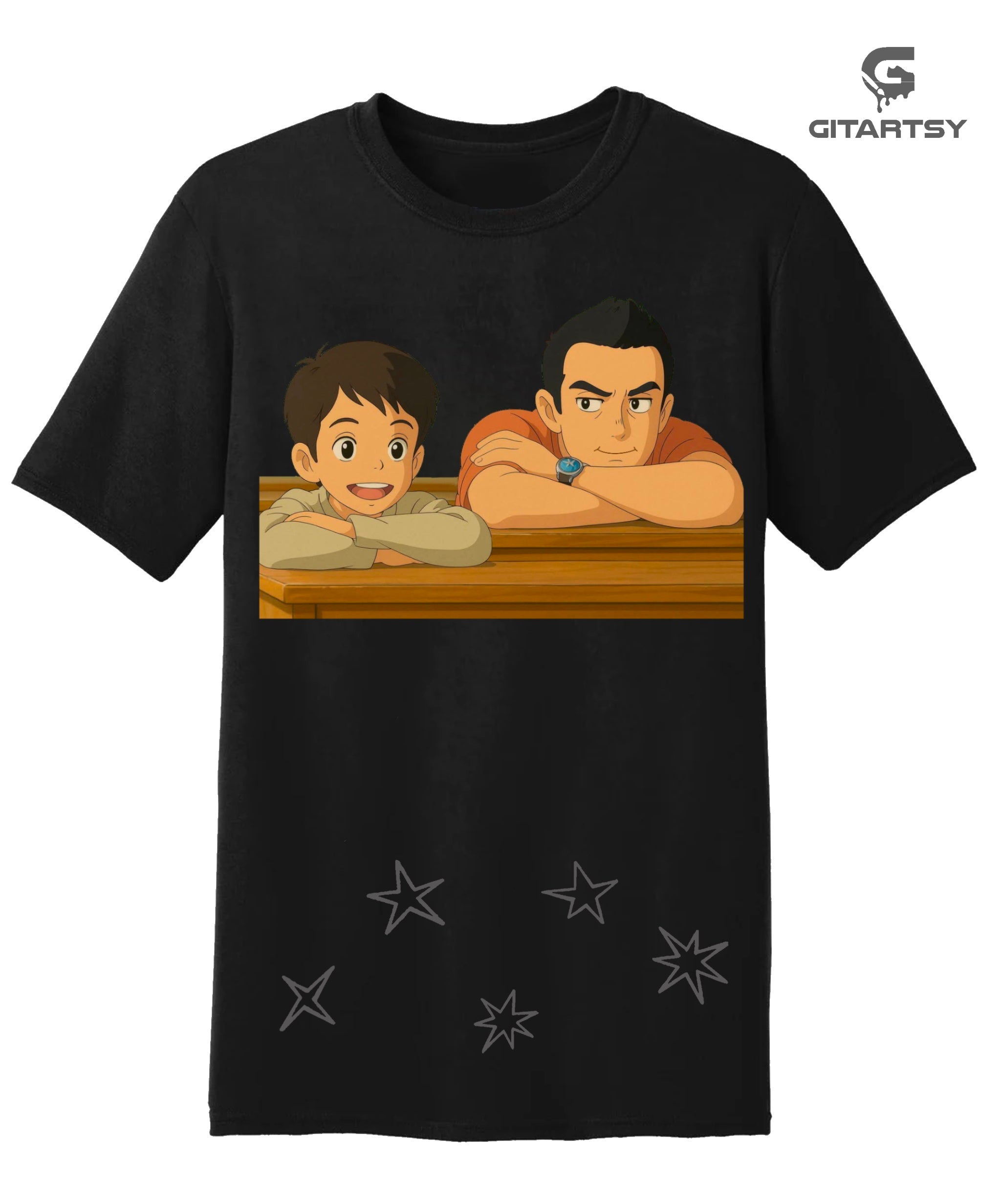 Bollywood Ghibli Art Taare Zameen Par T-Shirt – Heartfelt Aamir Khan Hindi Movie Scene - black