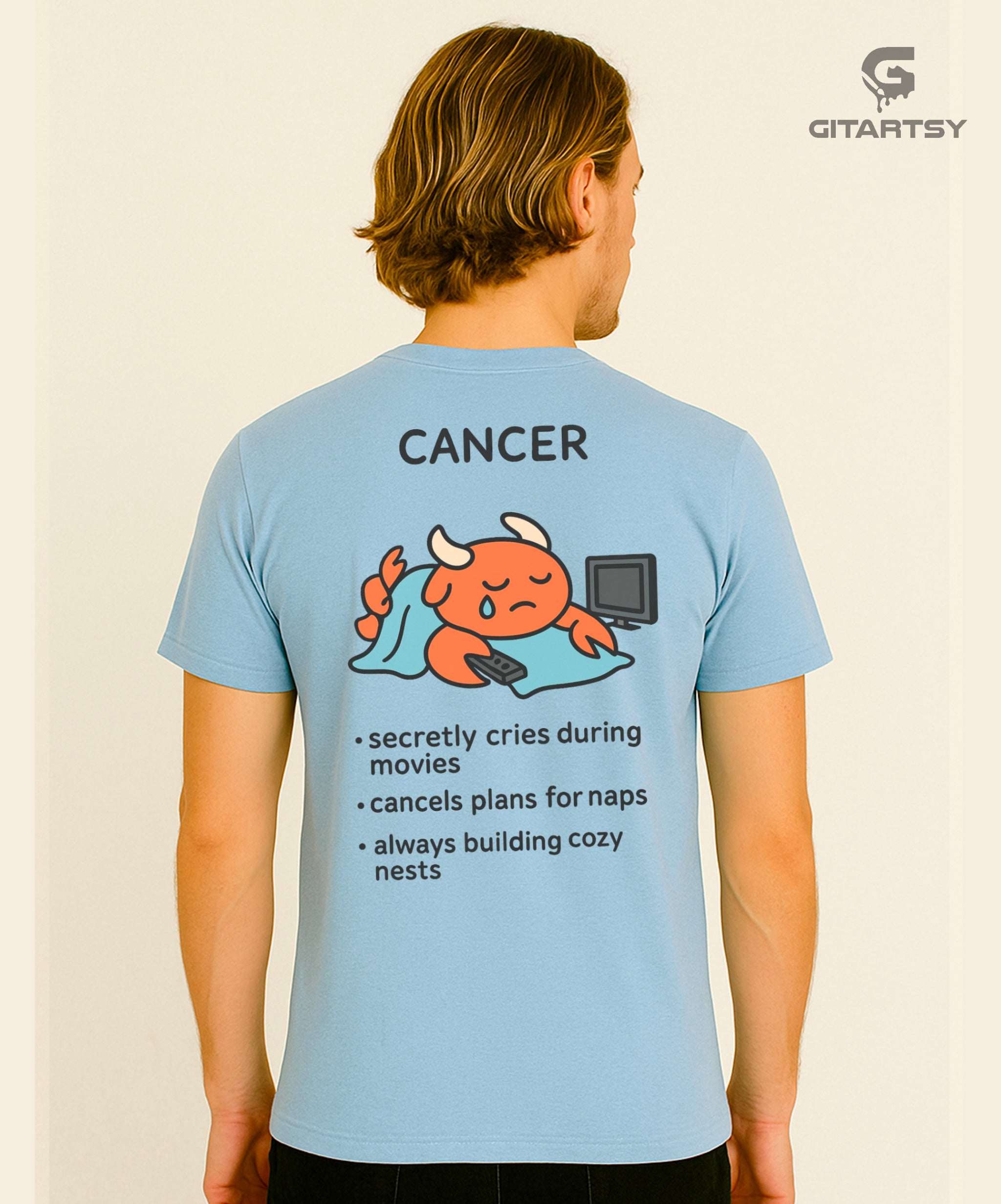 Cancer Zodiac T-Shirt – Soft, Sweet &amp; Secretly Savage Astrology Tee (Unisex) blue