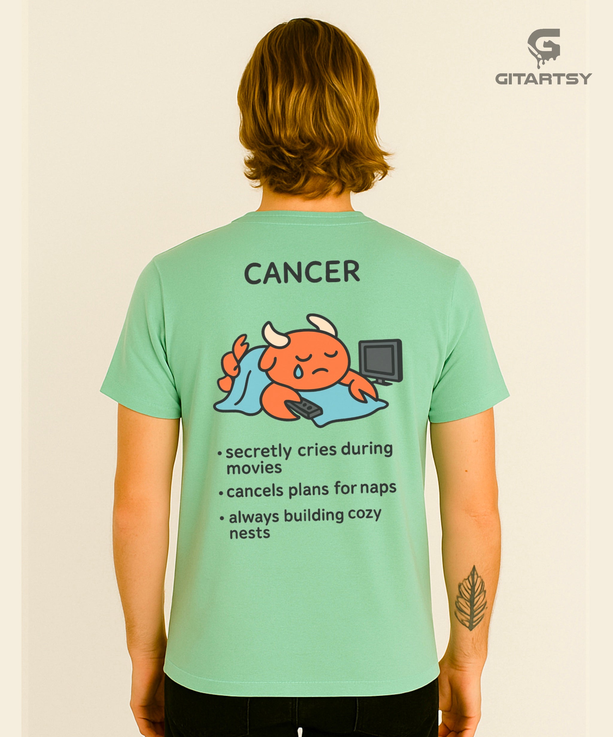 Cancer Zodiac T-Shirt – Soft, Sweet &amp; Secretly Savage Astrology Tee (Unisex) green