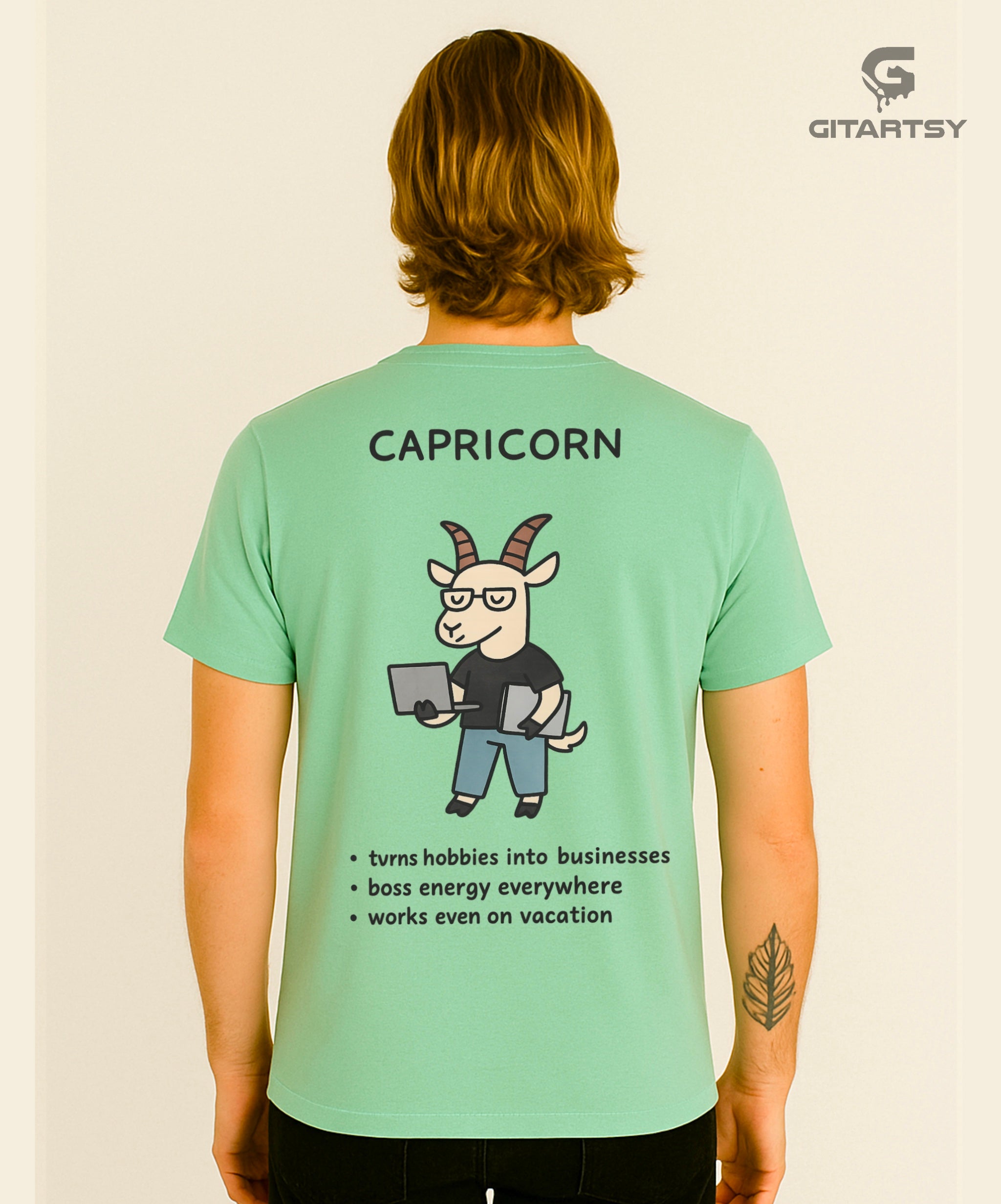 Capricorn Zodiac T-Shirt – Funny Boss Energy Astrology Tee (Unisex) green 
