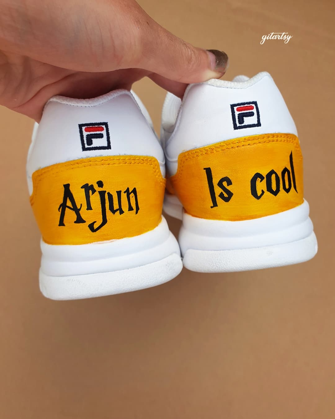 Custom Harry Potter Fila Sneakers – Hand-Painted Gryffindor Wizard Shoes, image size:1080x1350