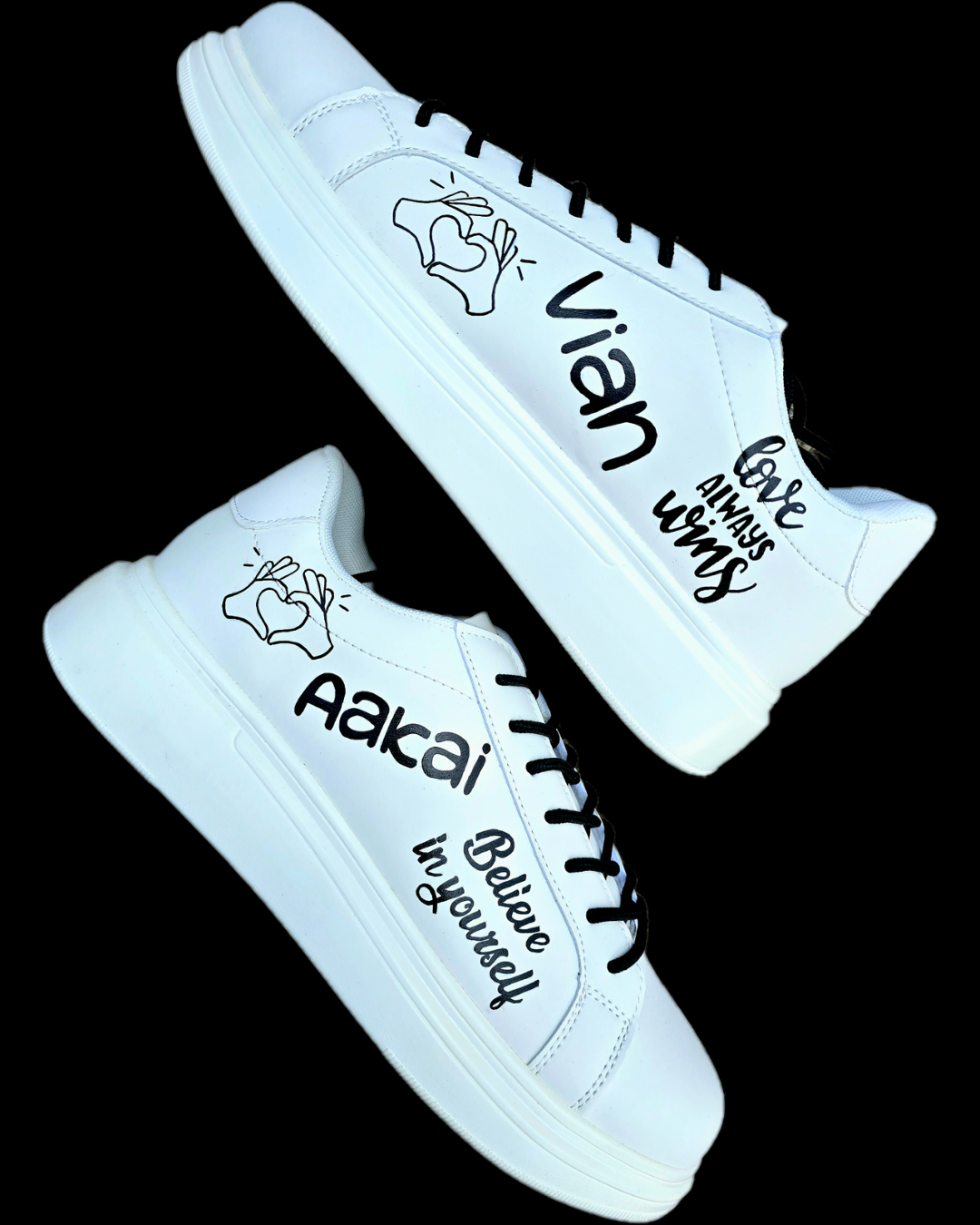 Custom quotes and london skyline custom sneakers 