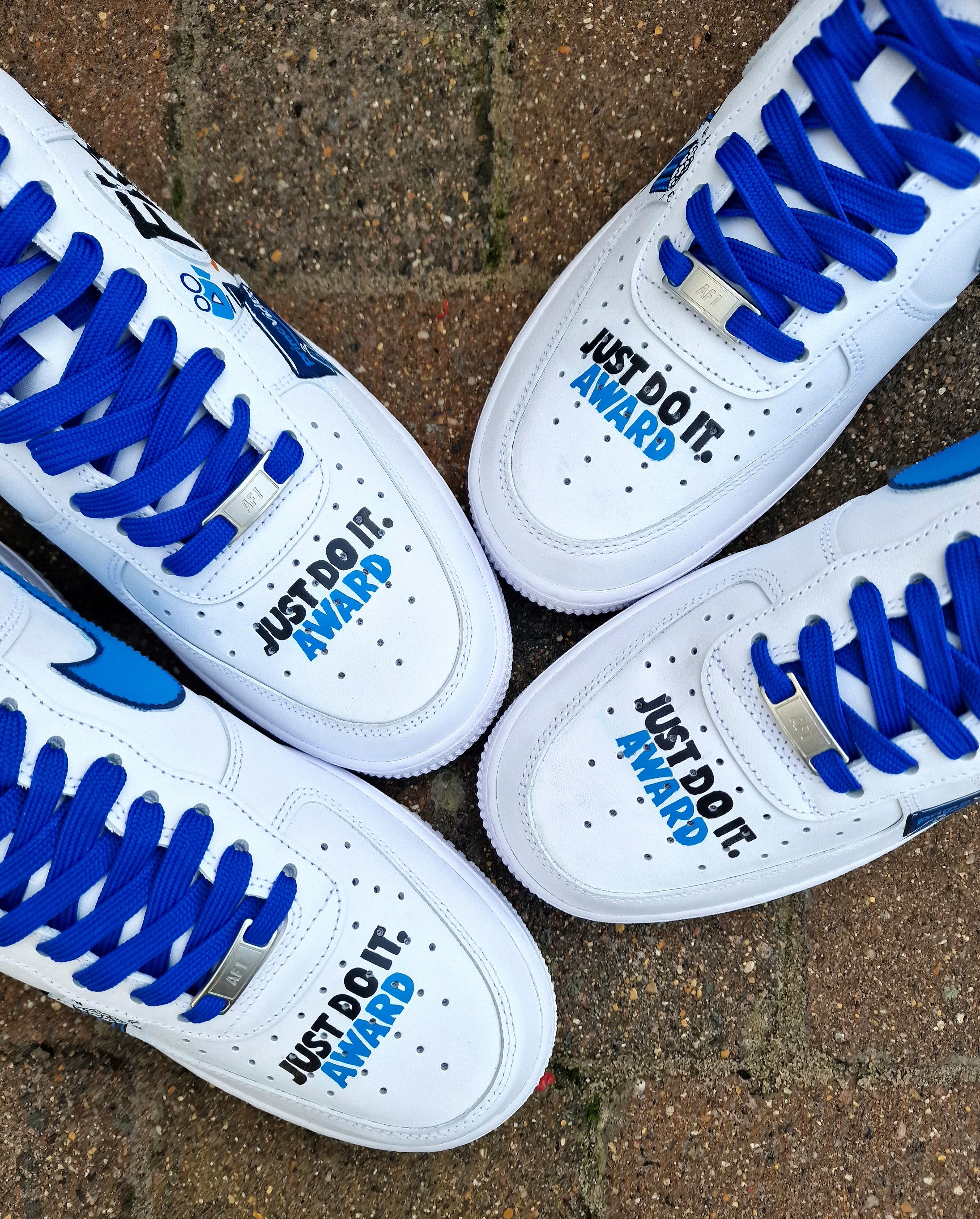 Finsys Amazon prime video logo -  custom hand painted sneakers for businesses and brands  - unique branding shoes 