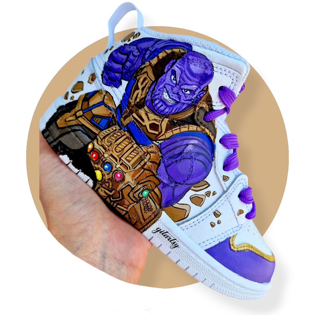 Hand painted custom sneakers - nike af1 art - Kids marvel theme