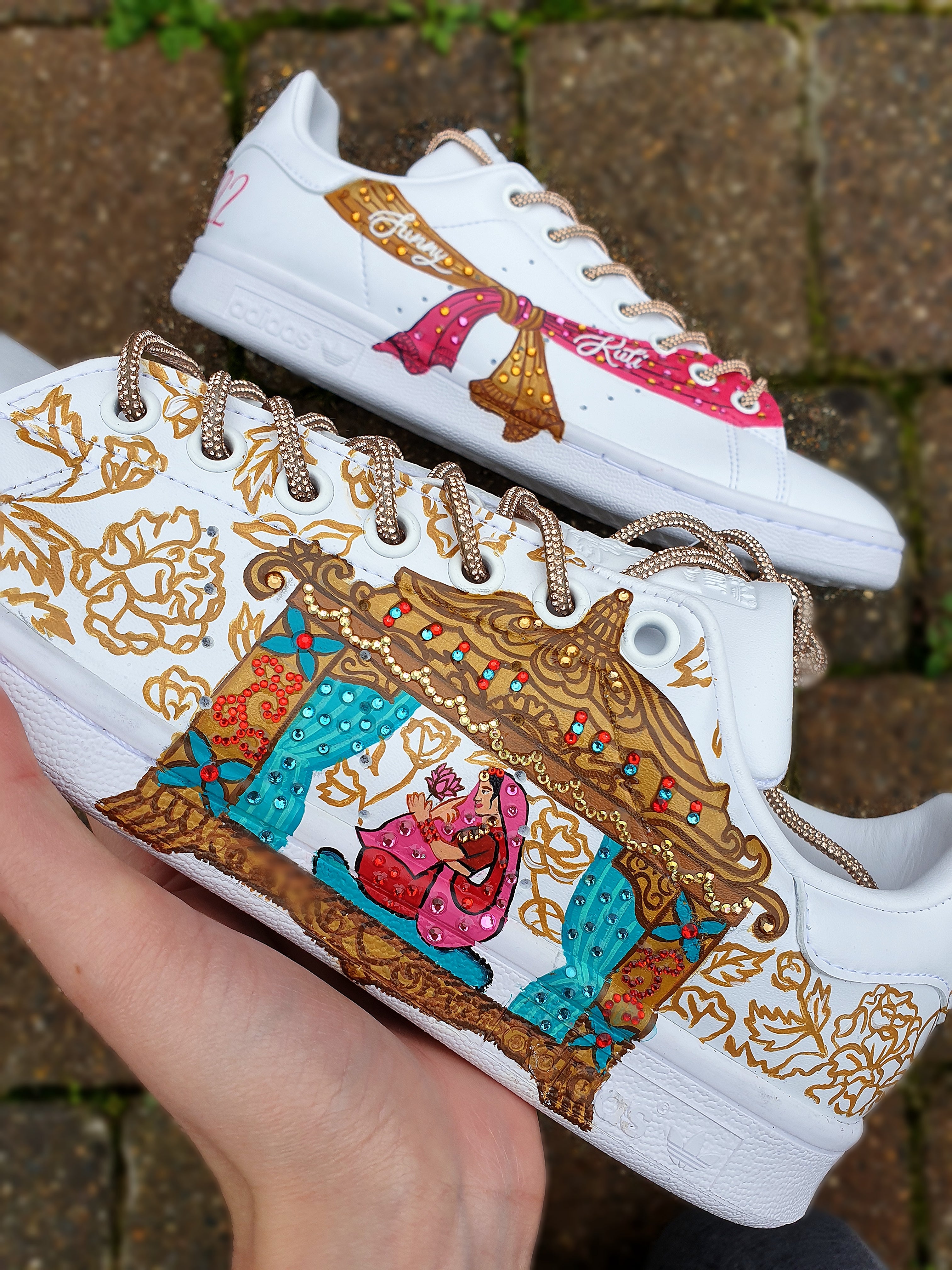 Hand Painted Adidas Flower Design Shoes Floral Paint Adidas