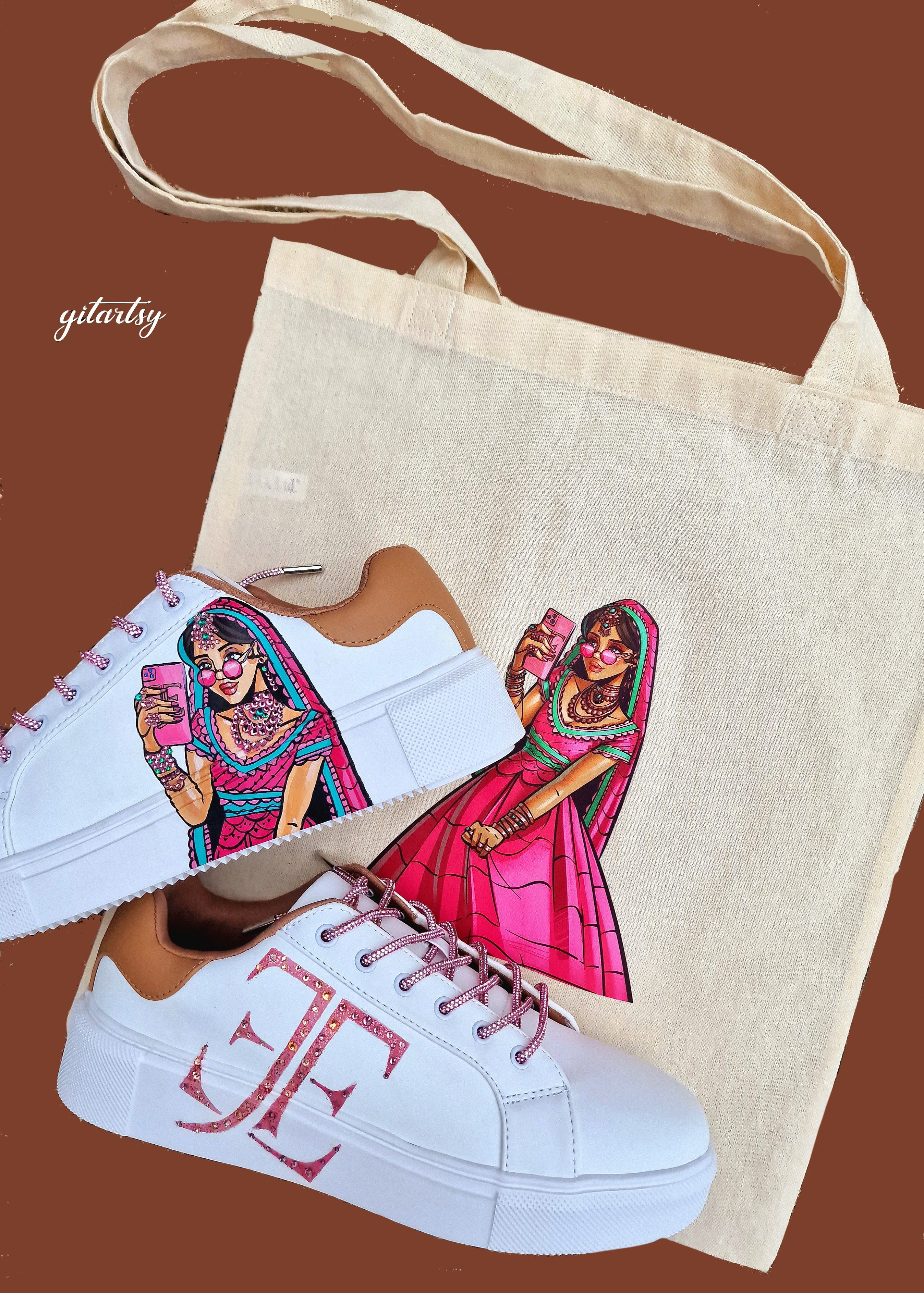 Jeet's Accessories brand -  custom hand painted sneakers for businesses and brands  - unique branding shoes 