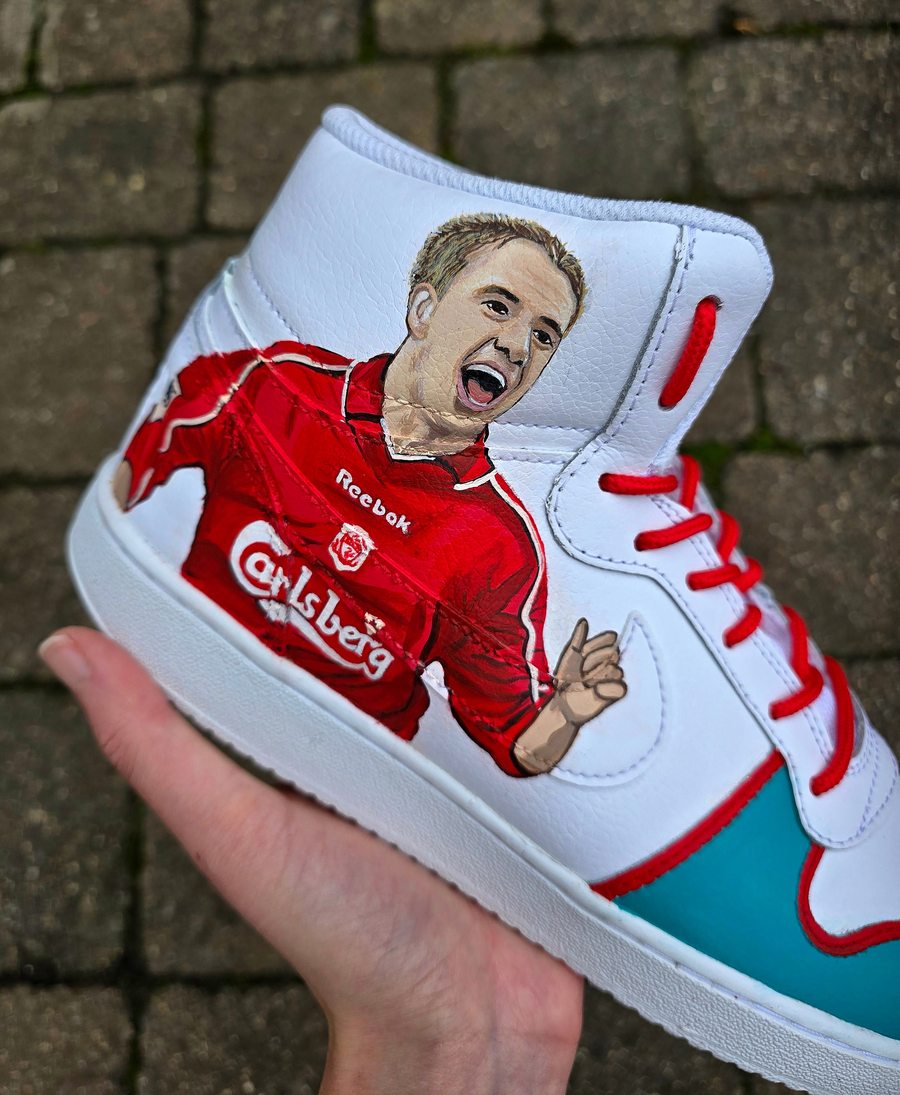 Liverpool FC Custom Nike AF1 Sneakers – Hand-Painted Realistic Footballer Portraits