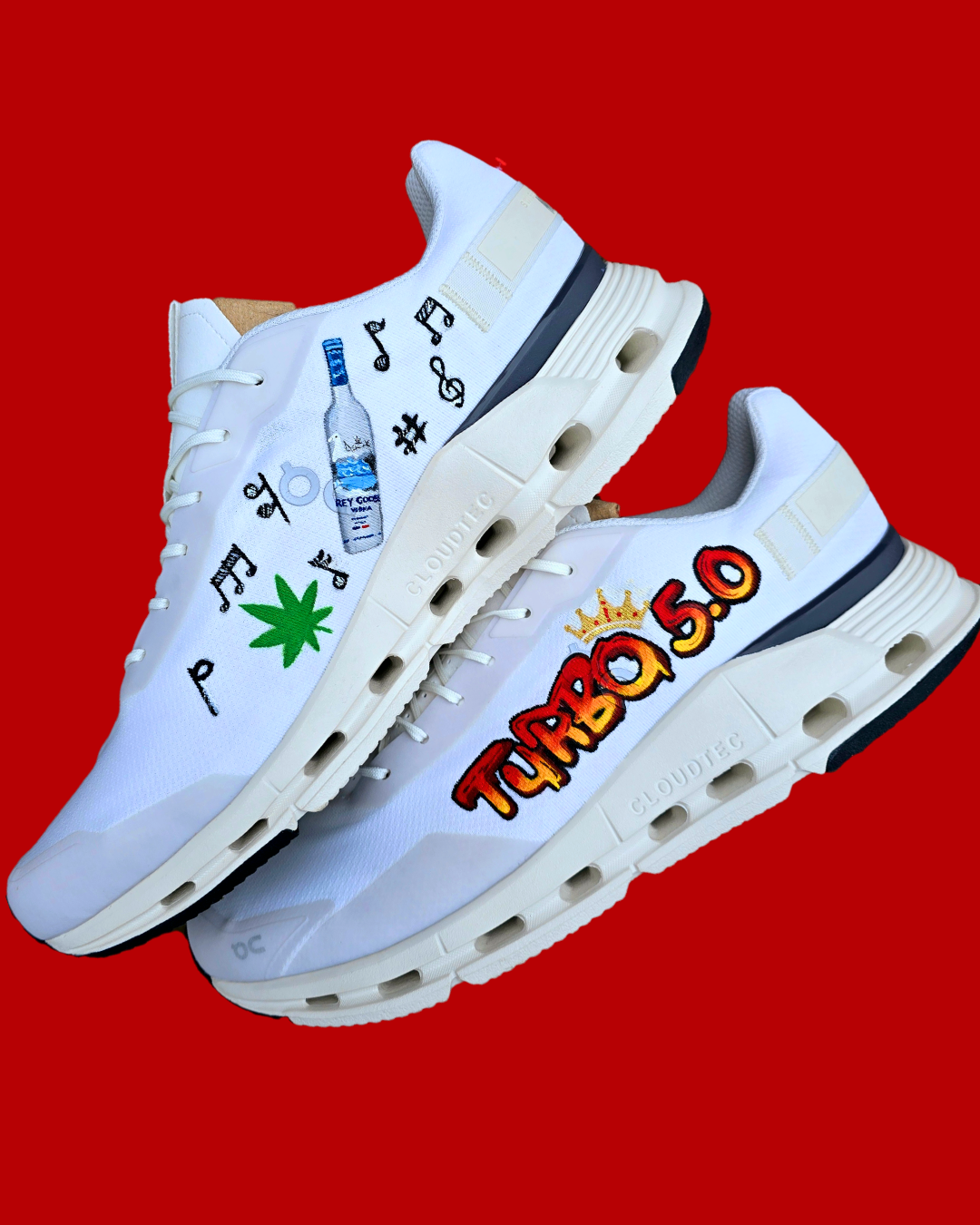 Music notes and custom logos sneakers ON