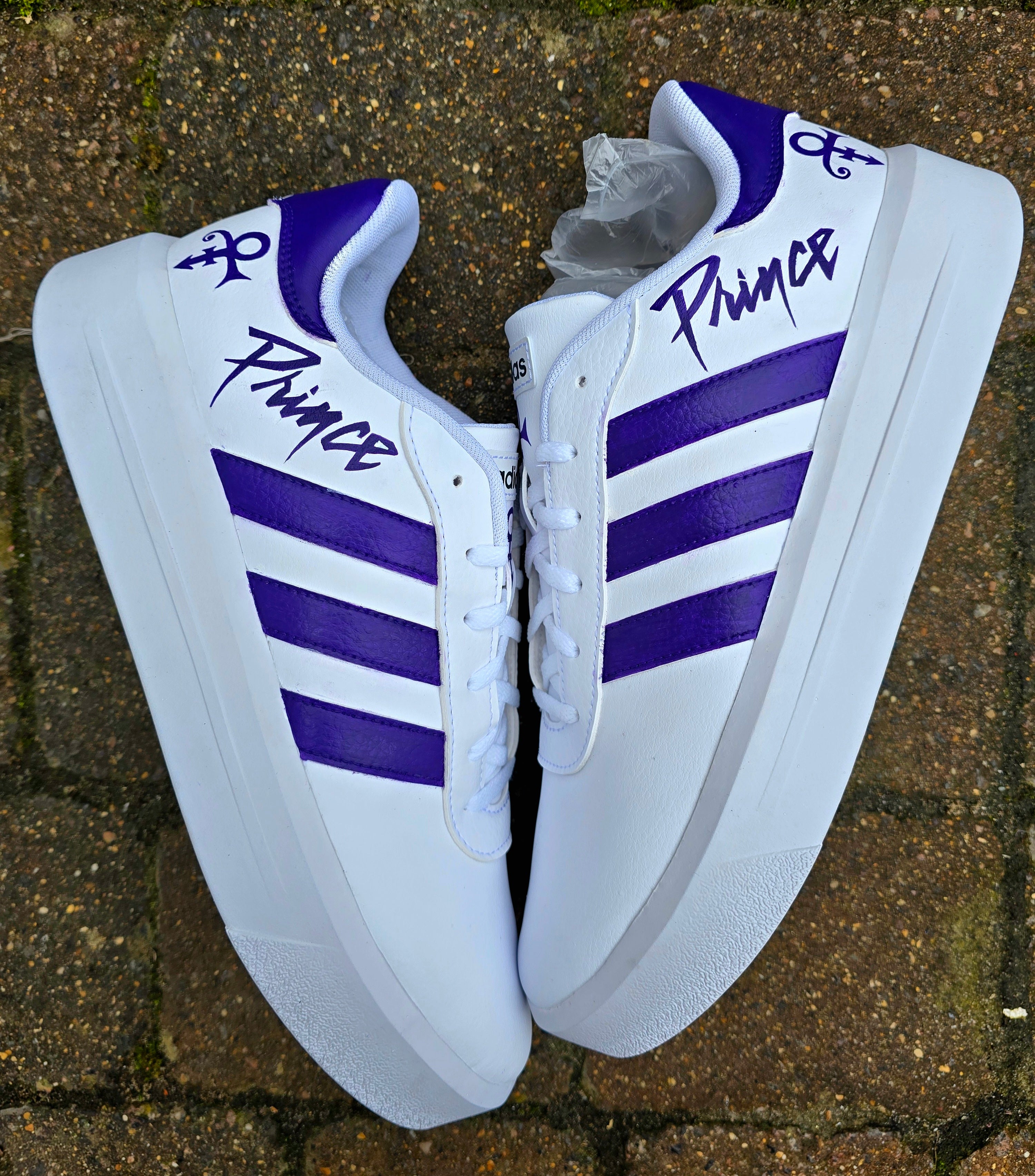 Prince Tribute Custom Painted adidas Sneakers