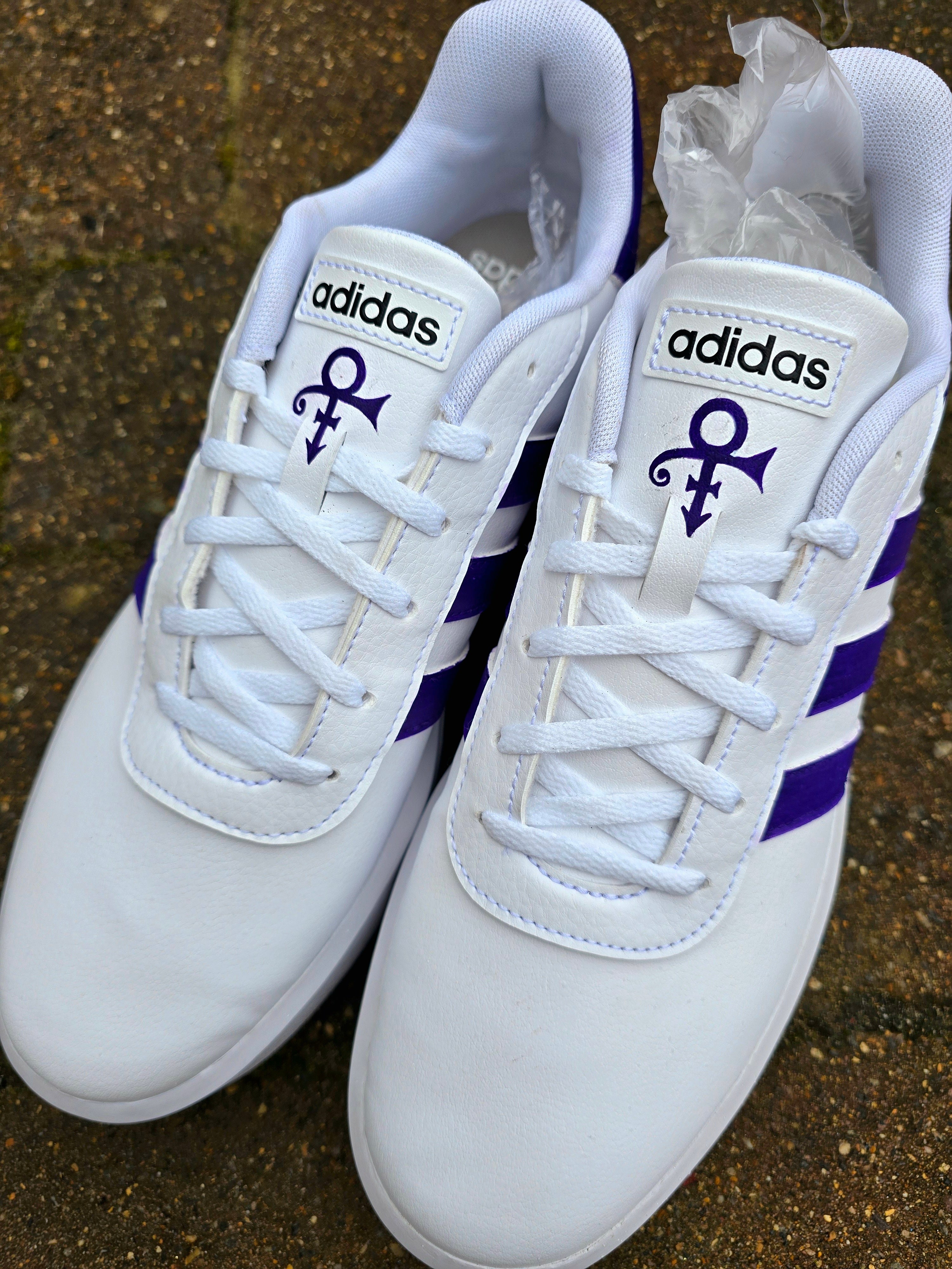 adidas gazelle silver green womens Prince Tribute Custom Painted Adidas Sneakers