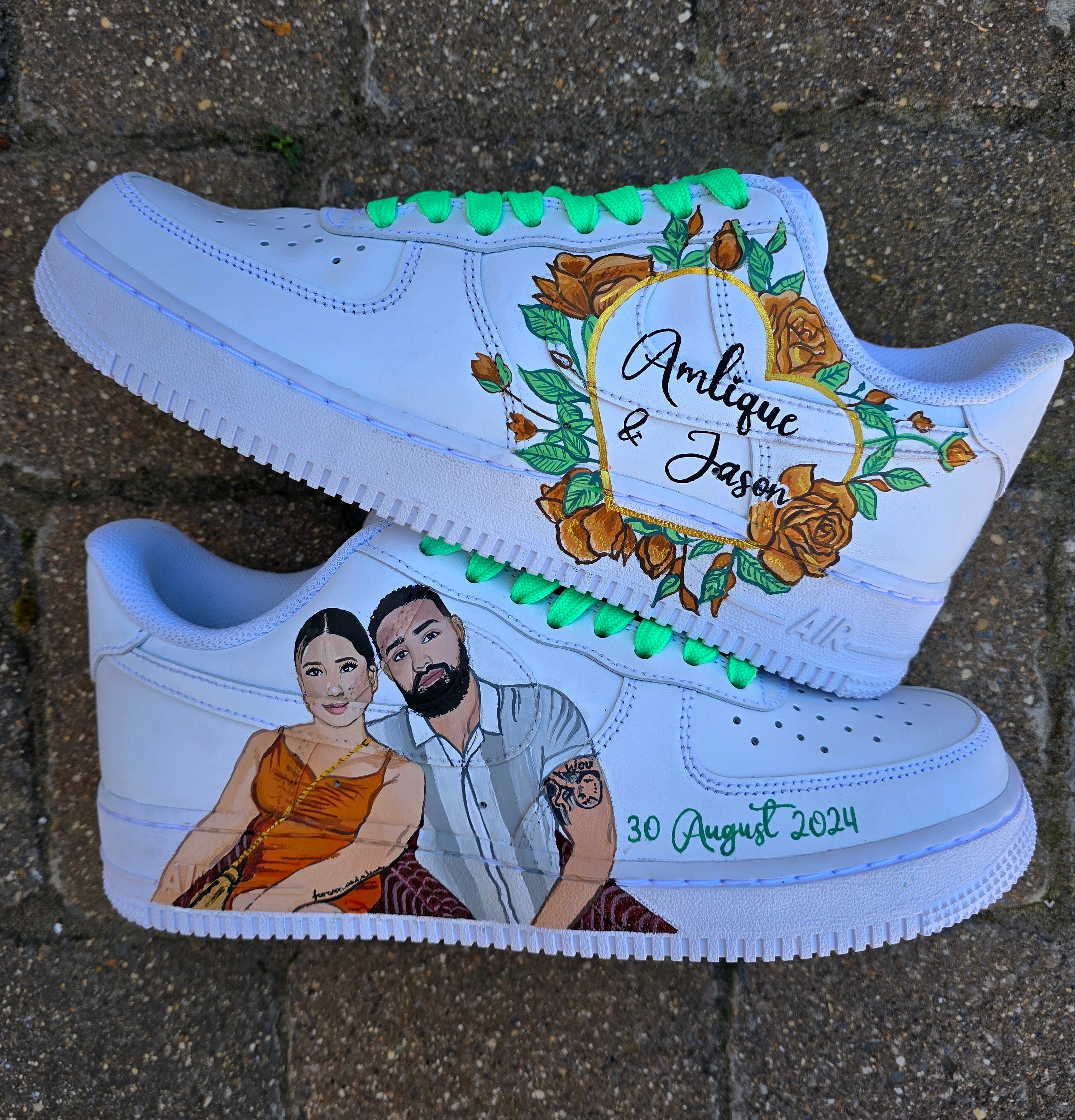 Weeding Af1 Custom Indian Bridal Nike AF1 Sneakers – hand-painted for brides on th ...