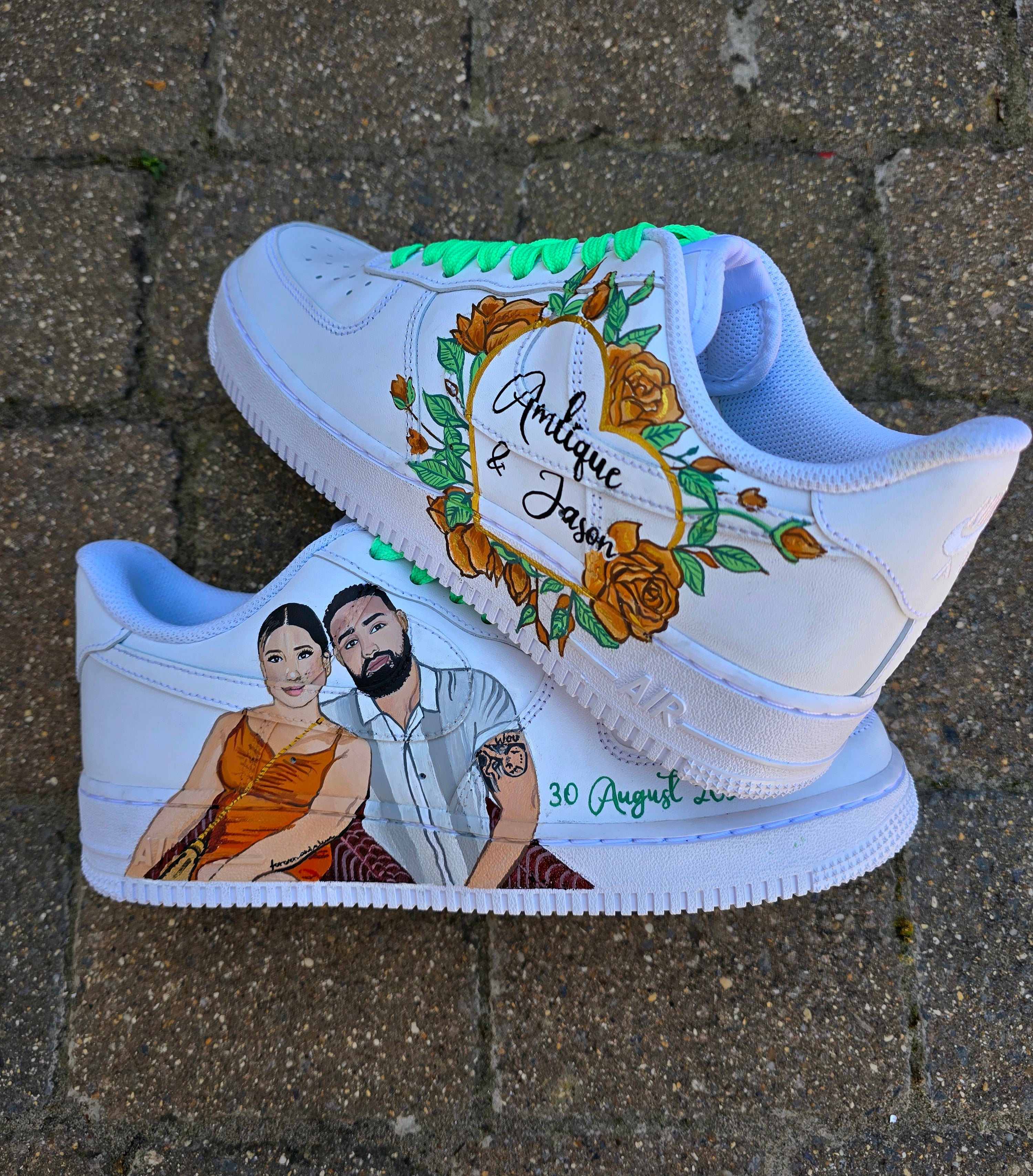 Custom Shoes Af1 Custom Custom Indian Bridal Nike AF1 Sneakers