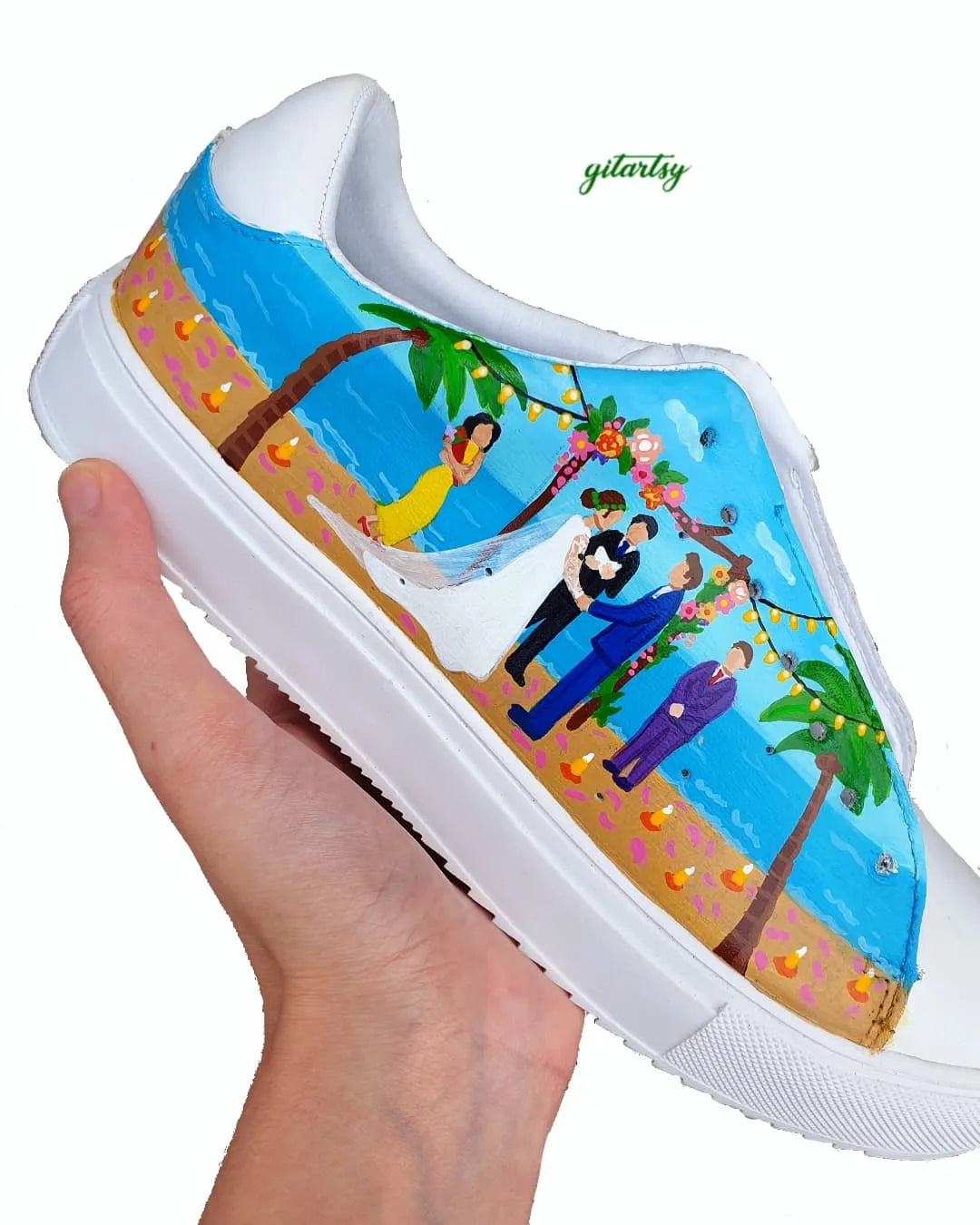 Beach Wedding Custom Bridal Sneakers